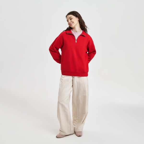 Толстовка на молнии унисекс FLOW, красная, размер 3XL/4XL