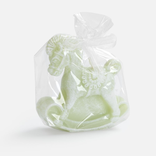 Свеча фигурная «Лошадка-качалка», светло-зеленая