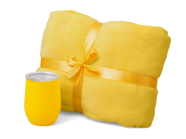 Подарочный набор «Dreamy hygge» 2.0 с пледом и термокружкой, желтый