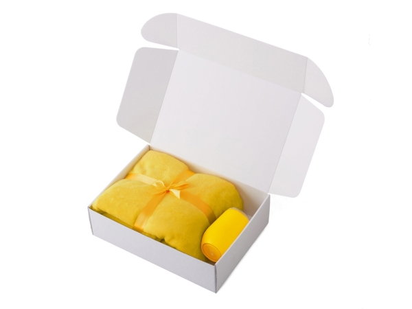 Подарочный набор «Dreamy hygge» 2.0 с пледом и термокружкой, желтый