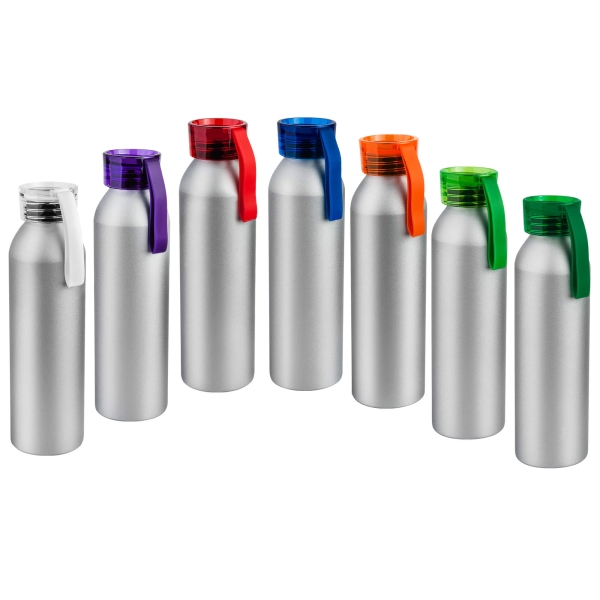 Бутылка для воды VIKING SILVER 650мл. Серебристая с красной крышкой 6141.03