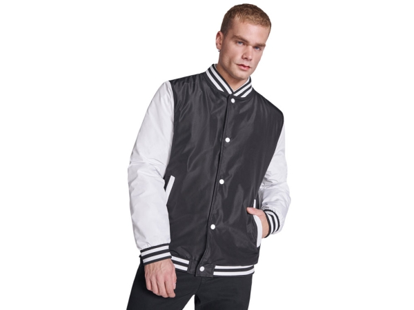 Бомбер утепленный «California» унисекс, черный/белый