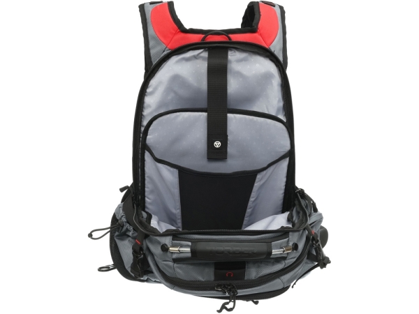 Рюкзак TORBER DRIVE с отделением для ноутбука 15", серый/красный, полиэстер 1680D, 36x17x50 см, 30 л