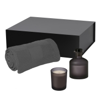 Подарочный набор Enigma, Cella, серый (свеча, диффузор, плед) Подарочный набор Enigma, Cella, серый (свеча, диффузор, плед)