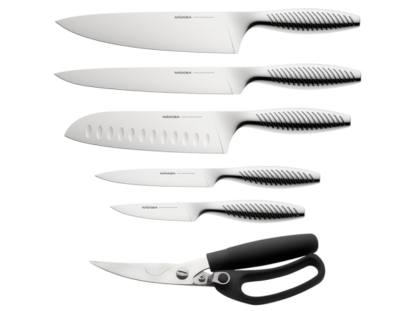Набор кухонных ножей с блоком, NADOBA, серия VERA