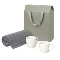 Подарочный набор Dafna, Fado, серый  в коробке-пакете (две фарфоровых кружки, плед)