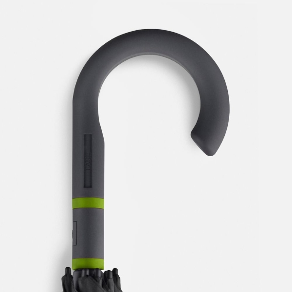 Зонт-трость с цветными спицами Color Style, зеленое яблоко, с серой ручкой