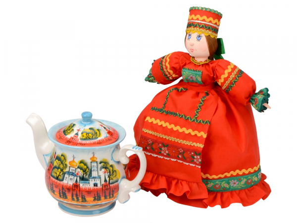 Набор "Кремлевский": кукла на чайник, чай травяной