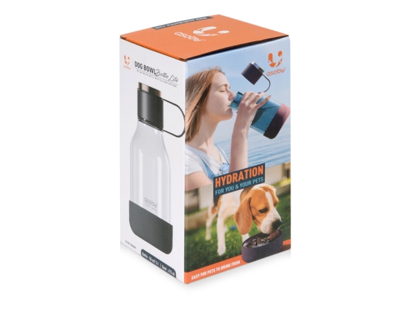 Бутылка для воды 2-в-1 «Dog Bowl Bottle» со съемной миской для питомцев, 1500 мл, черный