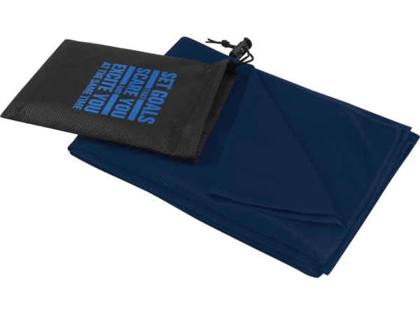 Lucas спортивное полотенце из переработанного полиэстера 50х100 см - Темно - синий