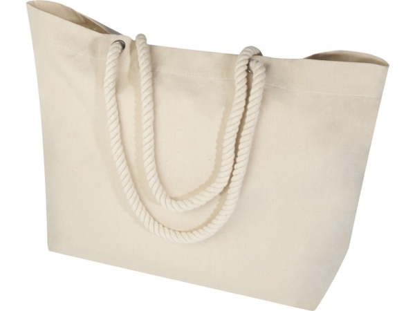 Florida пляжная эко-сумка из переработанного материала, сертифицированного по стандарту GRS, плотностью 270 г/м² 18L - Натуральный / Натуральный