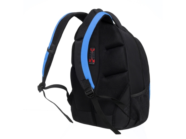 Рюкзак TORBER ROCKIT с отделением для ноутбука 15", черный/синий, полиэстер, 33х19х45 см, 28 л