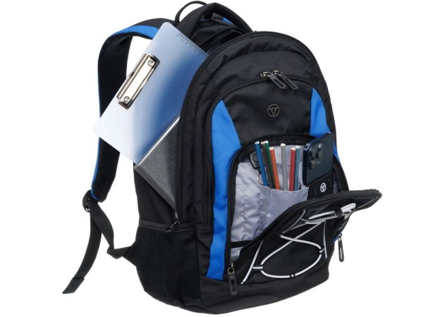 Рюкзак TORBER ROCKIT с отделением для ноутбука 15", черный/синий, полиэстер, 33х19х45 см, 28 л