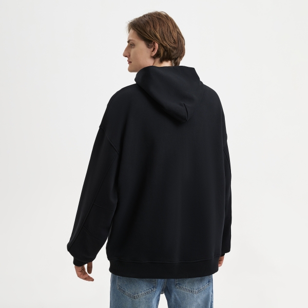 Худи оверсайз унисекс FUSION, черный, размер XL/2XL