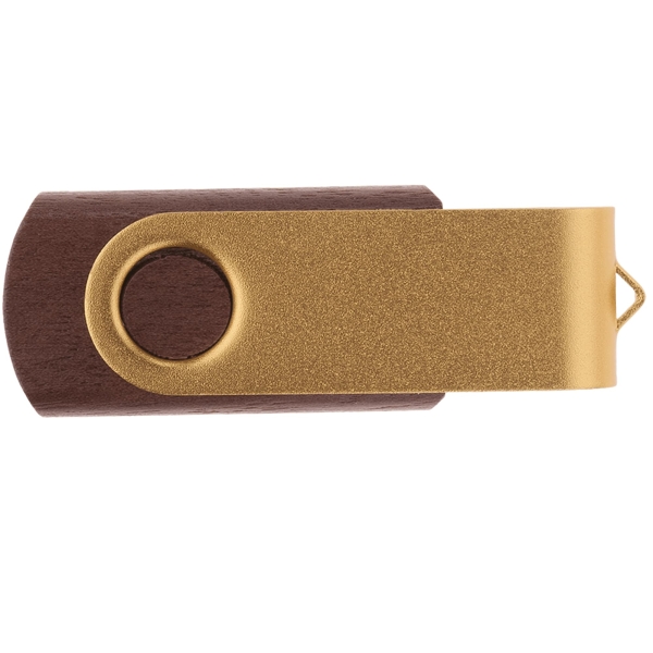 Флешка TWIST WOOD COLOR Темное дерево с золотистым 4014.32.17.4ГБ
