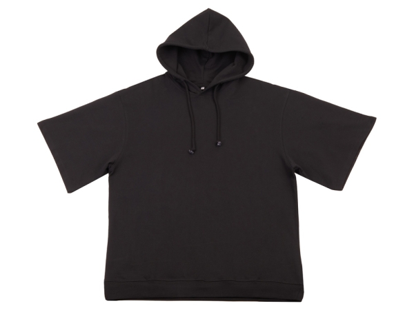 Худи оверсайз с коротким рукавом «Warsaw» унисекс, черный