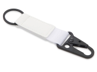 Брелок-ремувка "Carabinier" из ткани с вставкой из экокожи и карабином, белый Брелок-ремувка "Carabinier" из ткани с вставкой из экокожи и карабином, белый