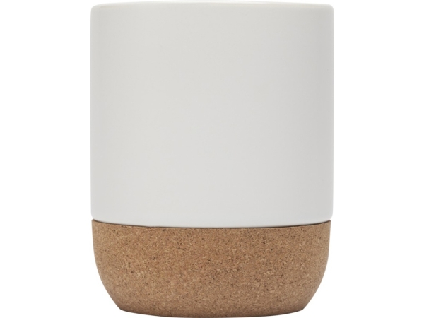 Billie керамическая кружка для сублимации объемом 300 мл с пробковыми деталями, белый