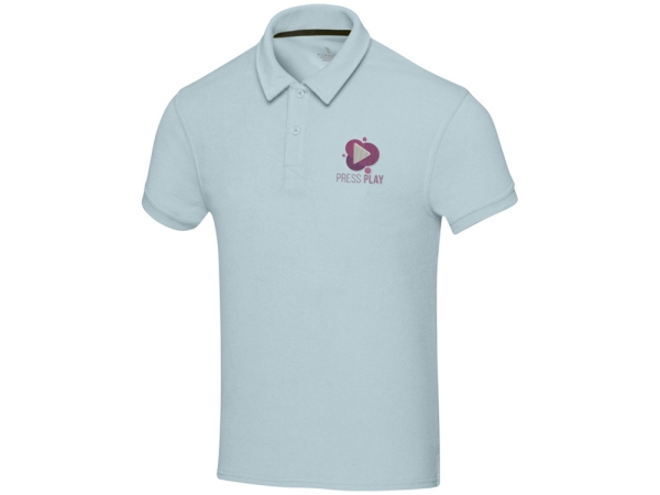 Рубашка поло унисекс "Akoya" из переработанного махрового материала - Cloud Blue