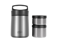 Термос с двумя контейнерами из нерж. стали тм THERMOcafe TCLB-1480SY (SS) 1,48L Термос с двумя контейнерами из нерж. стали тм THERMOcafe TCLB-1480SY (SS) 1,48L