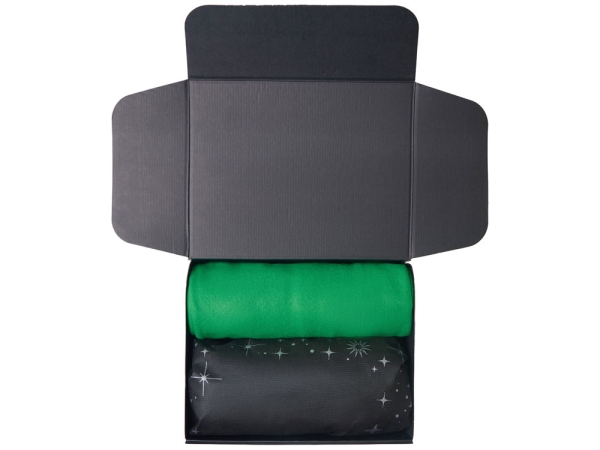 Подарочный набор с пледом, свечой и диффузором, зеленый