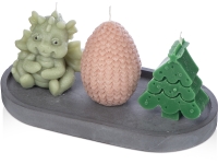 Свечи на подставке "Дракон, яйцо дракона, елочка" Свечи на подставке "Дракон, яйцо дракона, елочка"