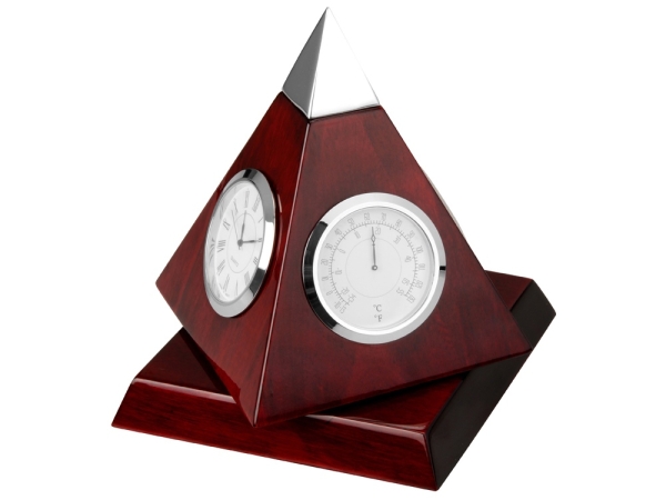 Погодная станция Пирамида, красное дерево/серебристый