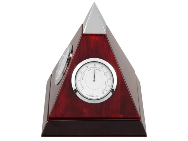 Погодная станция Пирамида, красное дерево/серебристый