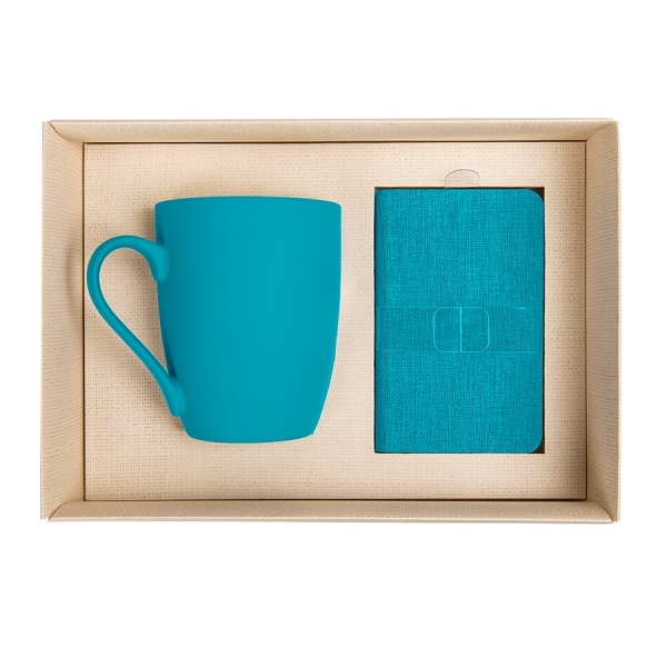Набор подарочный PROVENCE-2: Универсальный аккумулятор(5000мАh) и кружка; голубой, шт