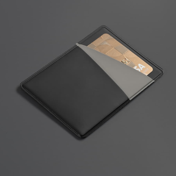 Чехол для карт Simply с тремя косыми карманами, голубой/серый, PU