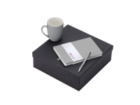 Подарочный набор с блокнотом С2, металлической ручкой и кружкой, серый