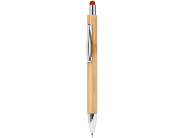 Ручка шариковая PAMPA с цветным стилусом, натуральный/красный