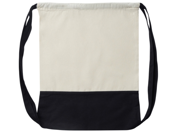 Рюкзак-мешок Cotton из хлопка 170 г, натуральный/черный