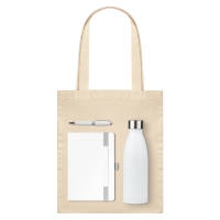 Подарочный набор Galaxy, белый (ежедневник, ручка, термобутылка, шоппер) Подарочный набор Galaxy, белый (ежедневник, ручка, термобутылка, шоппер)