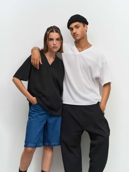 Футболка унисекс Nino с V-образным вырезом, белая