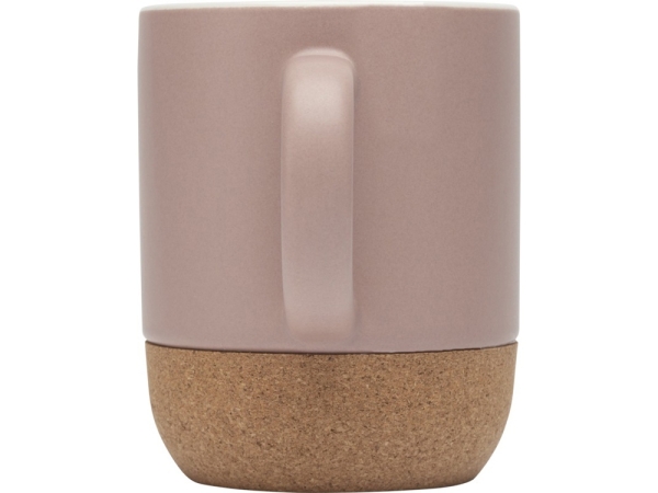 Billie керамическая кружка объемом 300 мл с пробковыми деталями и матовой отделкой, пыльно-розовый