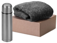 Подарочный набор Calmy с термосом и пледом, серый Подарочный набор Calmy с термосом и пледом, серый