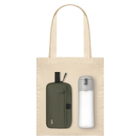 Подарочный набор Boston, Capella, зеленый/серый (дорожная косметичка, бутылка, шоппер) Подарочный набор Boston, Capella, зеленый/серый (дорожная косметичка, бутылка, шоппер)