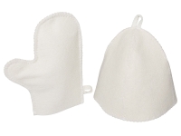 Банный набор из шапки и рукавицы "Renew", белый Банный набор из шапки и рукавицы "Renew", белый