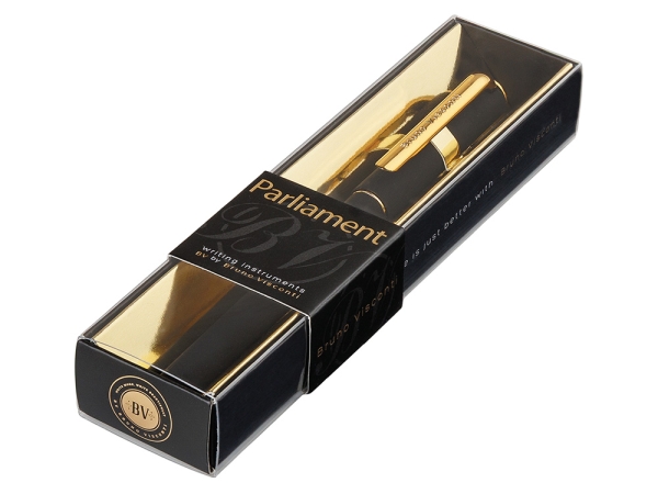 Ручка пластиковая шариковая "Parliament", 0,7 мм, синие чернила, черный/золотистый