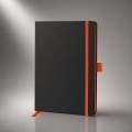 Блокнот "ColorNote Black", твердая обложка A5, 80 листов, черный с оранжевым