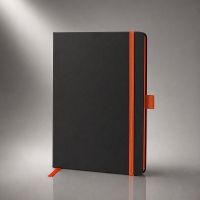 Блокнот "ColorNote Black", твердая обложка A5, 80 листов, черный с оранжевым Блокнот "ColorNote Black", твердая обложка A5, 80 листов, черный с оранжевым