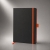 Блокнот "ColorNote Black", твердая обложка A5, 80 листов, черный с оранжевым