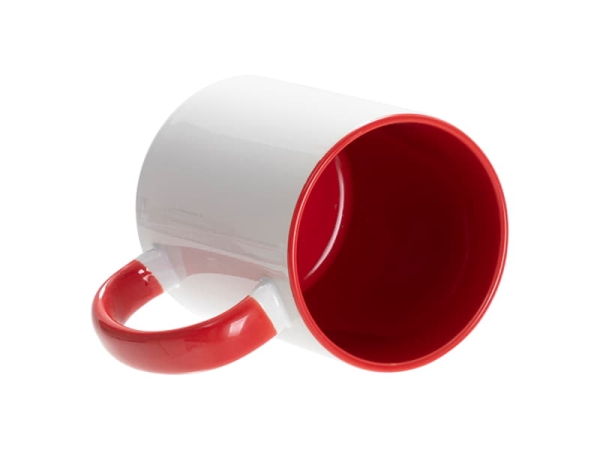 Кружка для сублимации, 330 мл, d=82 мм, стандарт А, белая, желтая внутри, желтая ручка