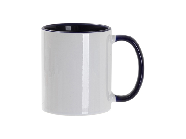 Кружка для сублимации, 330 мл, d=82 мм, стандарт А, белая, желтая внутри, желтая ручка