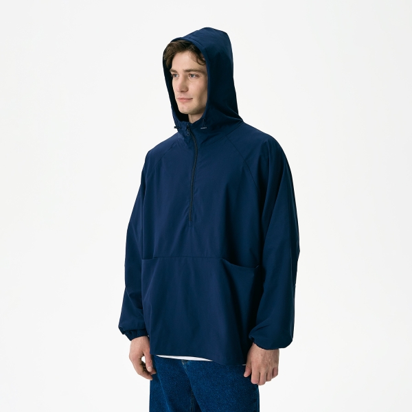 Ветровка (анорак) оверсайз унисекс Риссман (Rissman), темно-синяя, размер XS/S