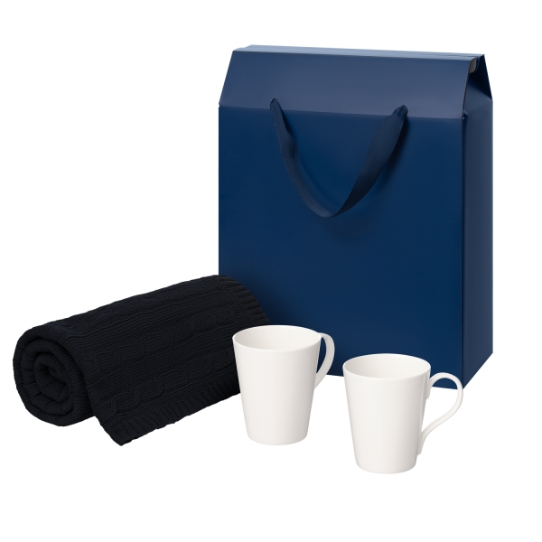 Подарочный набор Vesta, Fado, темно-синий в коробке-пакете (две фарфоровых кружки)