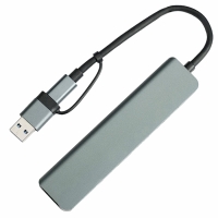 USB-хаб STEM 7 в 1, серый, алюминий USB-хаб STEM 7 в 1, серый, алюминий