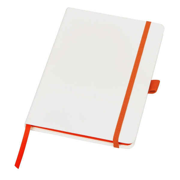 Блокнот "ColorNote White", твердая обложка A5, 80 листов, белый и оранжевый
