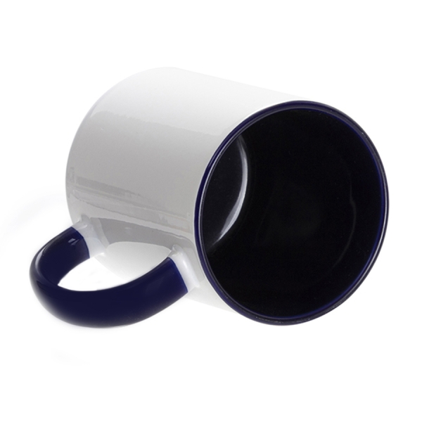 Кружка для сублимации, 330 мл, d=82 мм, стандарт А, белая, желтая внутри, желтая ручка